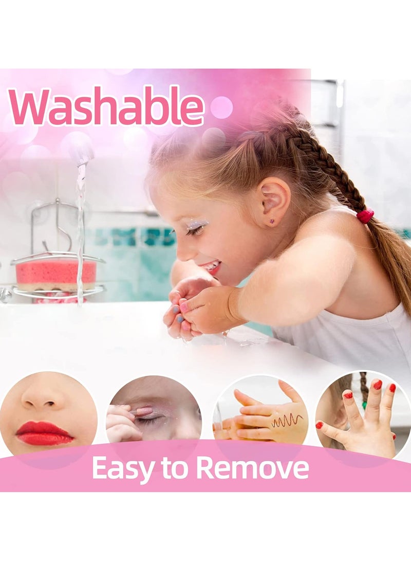 Kids Makeup Set for Girls, Washable Makeup Kit with Real Cosmetics for Young Girls, Birthday Gift for Kids, Makeup Set for Girls Ages 3 to 12. - Image 3