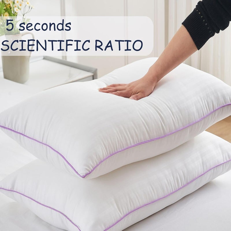 VAINOC Pillows King Size Set of 2,Breathable Hotel Collection Bed Pillows for Sleeping Medium Soft Down Alternative Microfiber Filled,20 x 36 Inches - Image 2