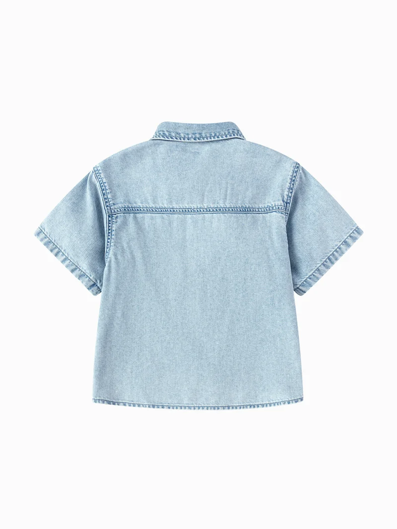 بالابالا Toddler Boys Denim short-sleeved shirt