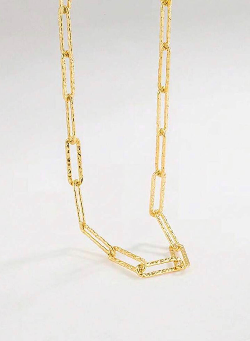 إيكوال سلسال نسائي بتصميم عصري وأنيق مصنوع من الاستانلس ستيل مطلي باللون الذهبي عيار 18 - Image 3