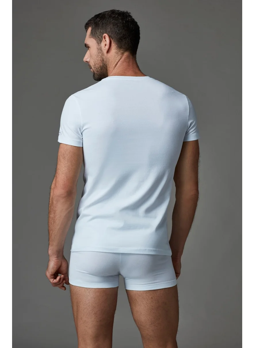 dagi White Combed Crew Neck Men's Undershirt