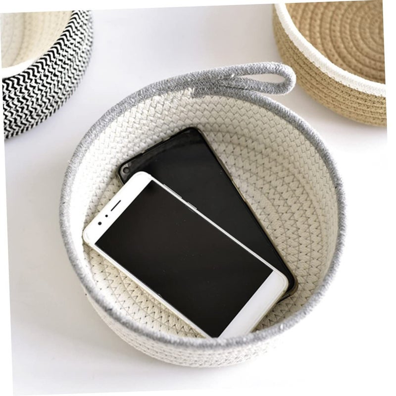 2Pcs Woven Storage Baskets for Home Organization in Natural Color Desktop Nursery Decor - Image 3