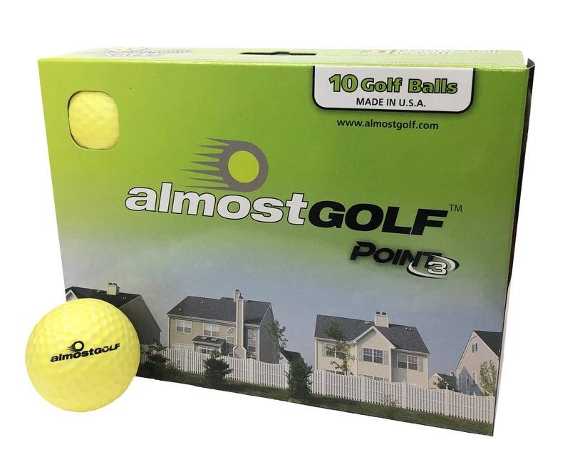 Almost Best Practice Golf Balls on The Planet. Perfect for Golf Training. Solid Contact for Great Feedback. Limited Flight for Backyard use. Safe for Indoors. by AlmostGolf (10 Pack Yellow) - Image 1