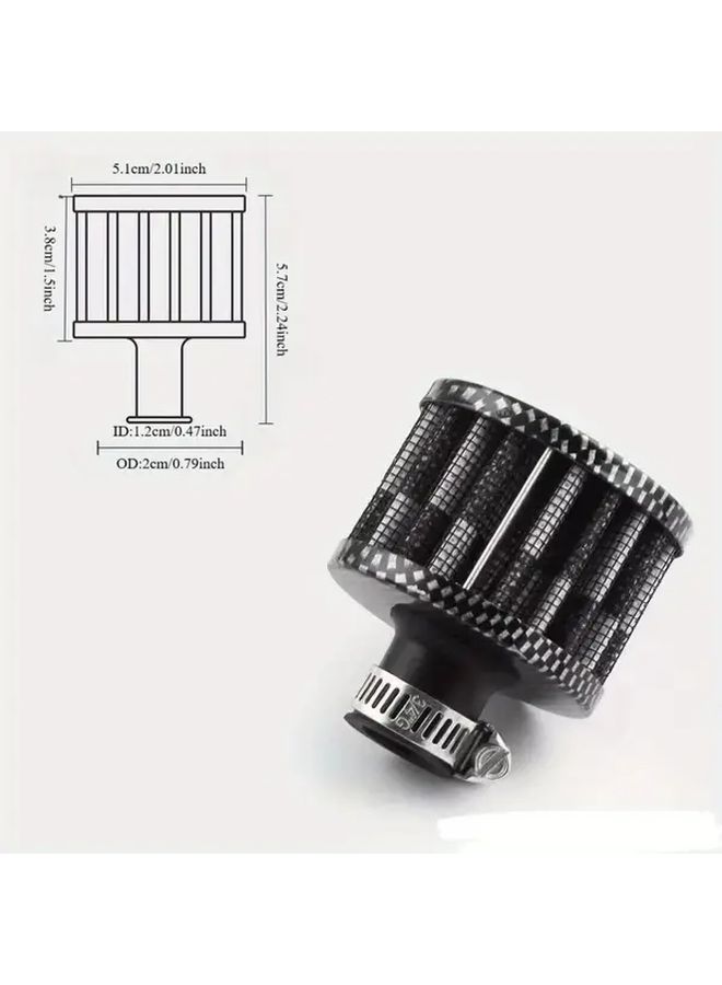 Black Universal 12mm Air Intake Filter For Car And Motorcycle - Image 2