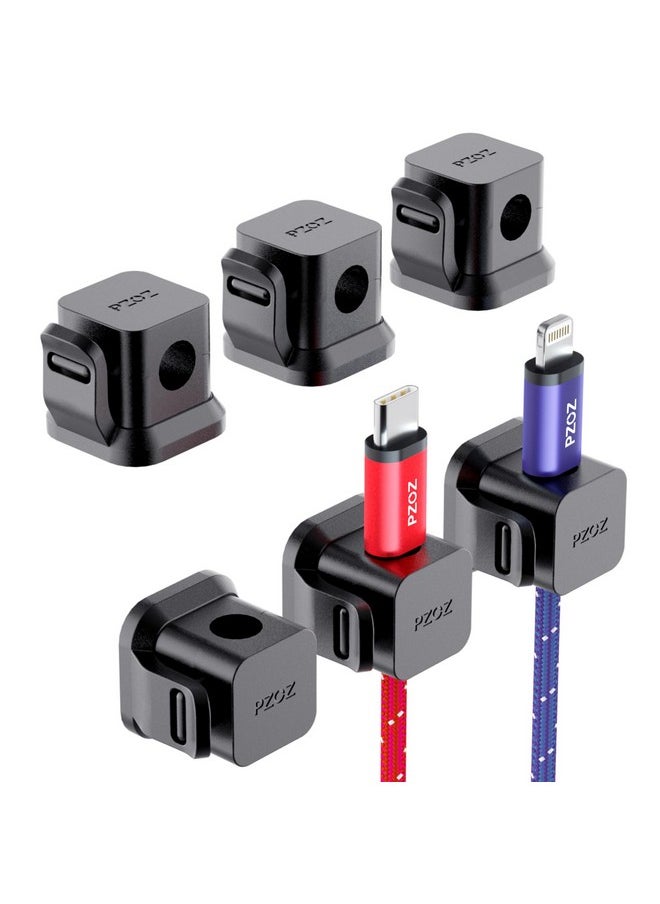 Pzoz PZOZ 6 Pack Cord Organizer, Adhesive Charger Cable Clips, Wire Holder Keeper Organizer, Charging USB Cable Management for Home Office Desk Phone Car Wall Desktop Nightstand (Black)  - Image 1