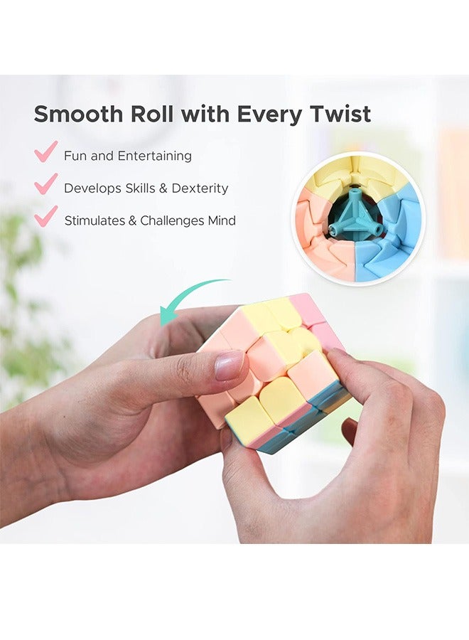 Speed Cube Set 5 Pack Rubik's Cube Game Twisted Puzzle Toy Adult Kids Gift –Smooth and Quick Puzzle Cube – Fun and Entertaining – Develops Motor Skills, Dexterity - Image 4