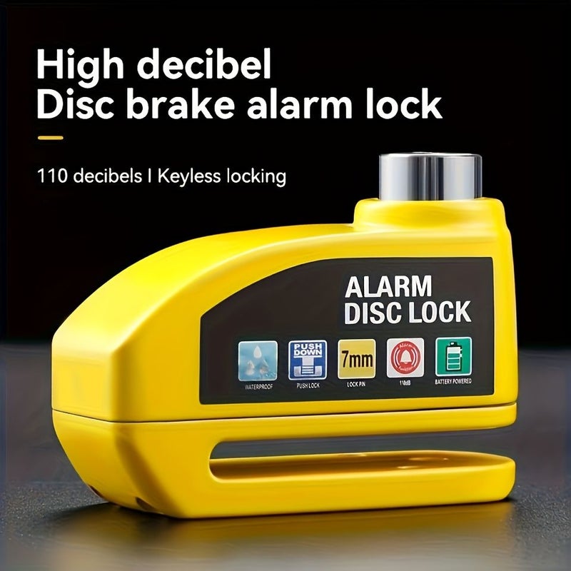 High Grade Alarm Disc Brake Lock for Electric Scooter Super High Alarm Sound Aluminum Alloy Body Durable Rust Proof Outdoor Riding Anti Theft Lock Gray Two Keychains - Image 1