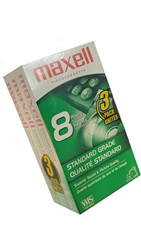 Maxell 213030 VHS T160 Standard Grade 3 Pack - Image 1