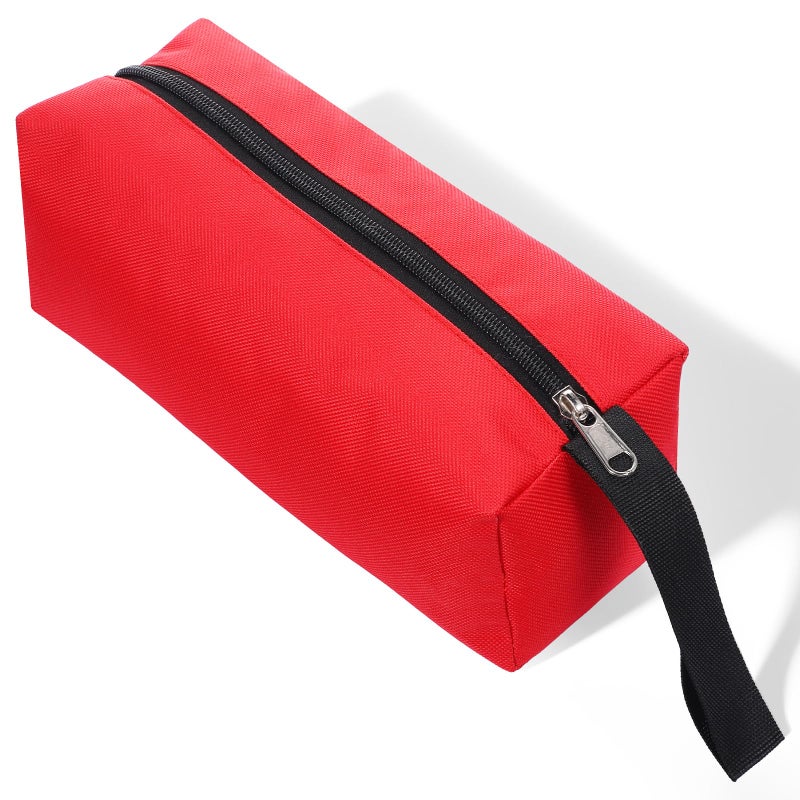 Alrhso Small Tool Bag Red Zipper Bags Utility Tool Pouch Bag Small Canvas Pouch Fabric Tools Pouches for Tools Screws Screwdrivers, Pliers, Storage Organizer - Image 1