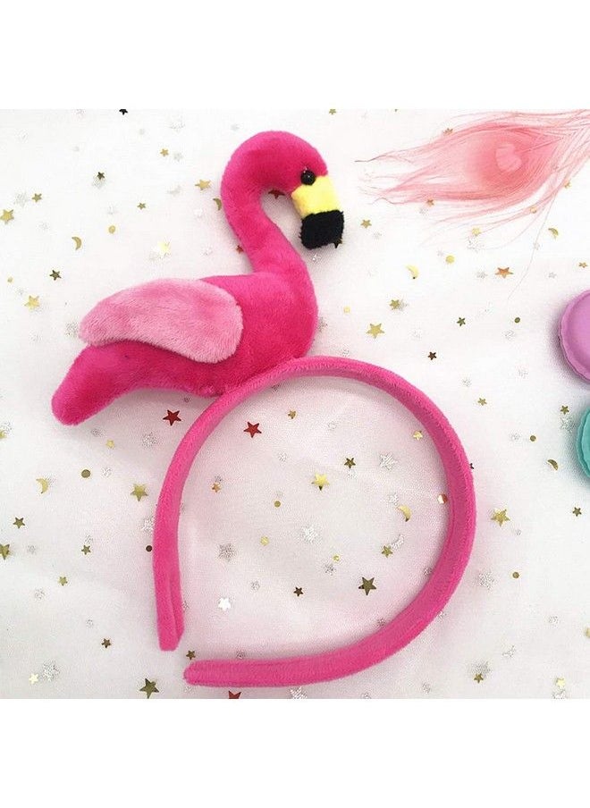 NUOBESTY - Flamingo Headband Party Hair Hoop Cute Hair Band For Kids Birthday Summer Beach Hawaii Party (Rosy) - Image 1