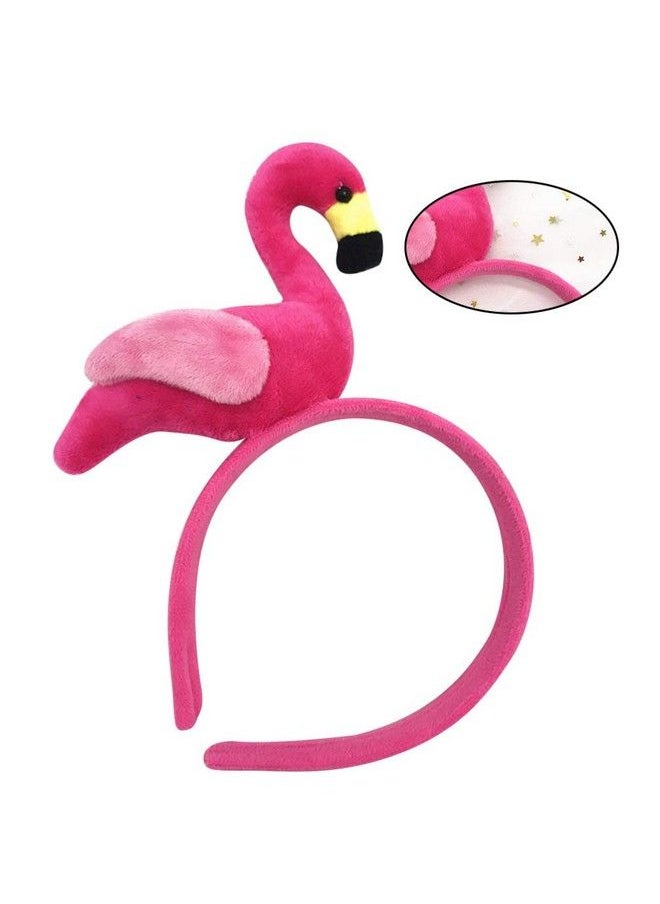 NUOBESTY - Flamingo Headband Party Hair Hoop Cute Hair Band For Kids Birthday Summer Beach Hawaii Party (Rosy) - Image 1