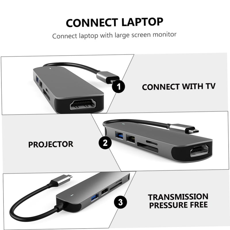مُوَسِّع USB C مع منفذ HDMI، مصنوع من سبائك الألومنيوم، لتوصيل أجهزة الكمبيوتر المحمولة - Image 4
