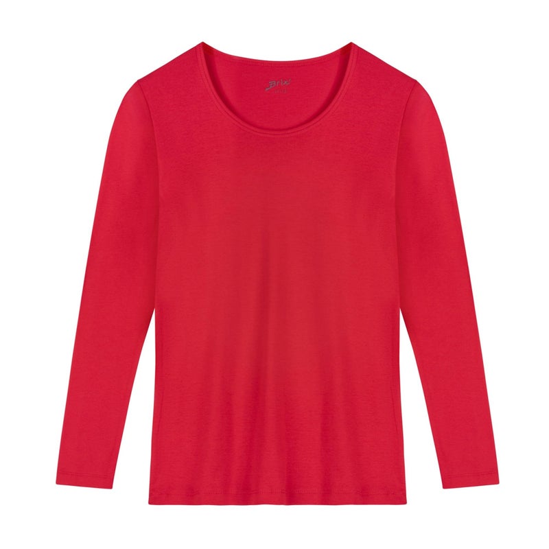 Brix Girls' Long Sleeve Tees - 100% Cotton Tagless 4 -Pack Crew Neck Super Soft Cotton T Shirts. (US, Age, 3 Years, 4 Years, Purple, Black, Red, Fuschia Pink) - Image 5