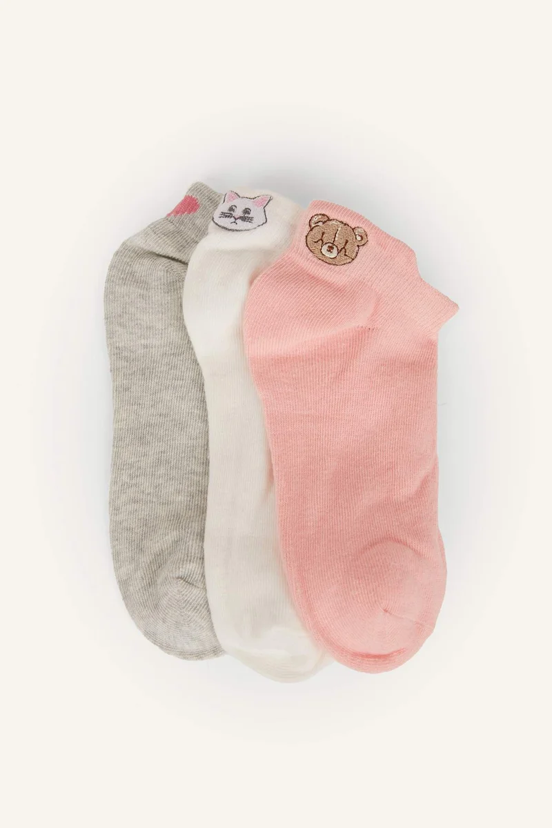 ديفاكتو Girl 3 piece Cotton Short Socks