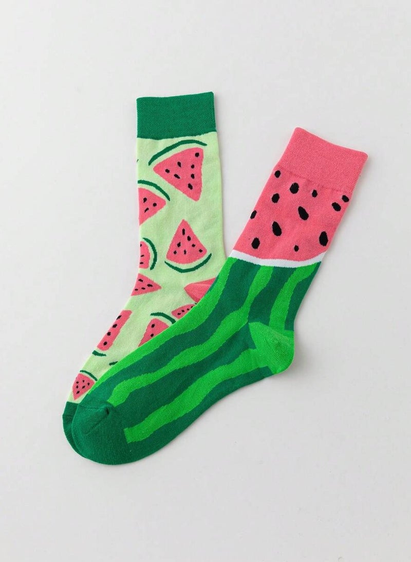 Colorful socks with watermelon design - Image 3