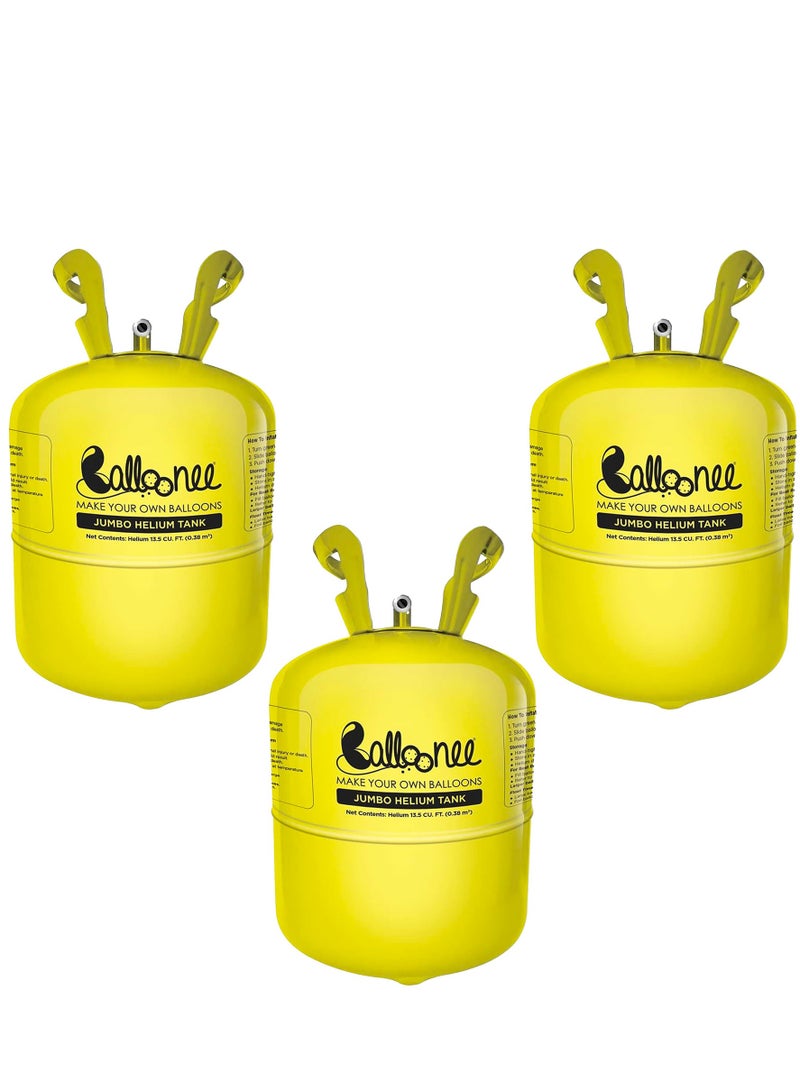 Balloonee Jumbo Disposable Helium Party Kit - Pack of 3, Helium Tank for Balloons At Home - Image 2