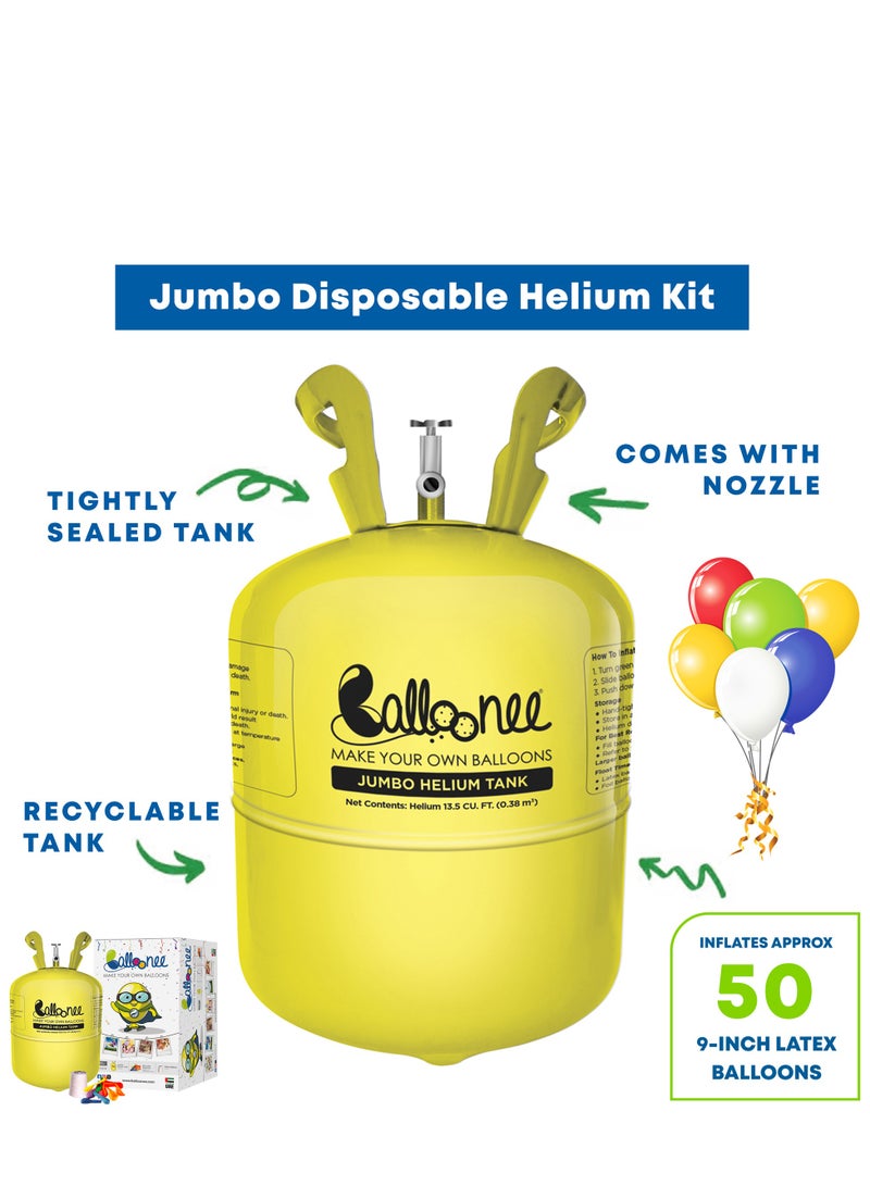 Balloonee Jumbo Disposable Helium Party Kit - Pack of 3, Helium Tank for Balloons At Home - Image 3