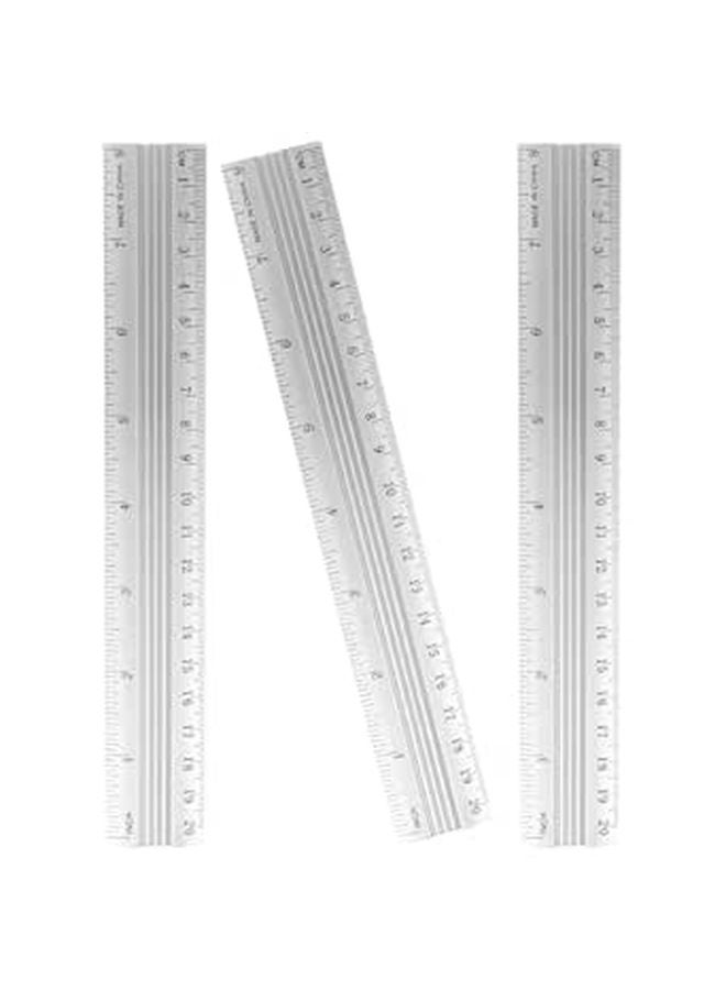 Aluminum Alloy Ruler Set 3 Pieces 20cm Precision Measuring Tool For Drawing And Design - Image 1
