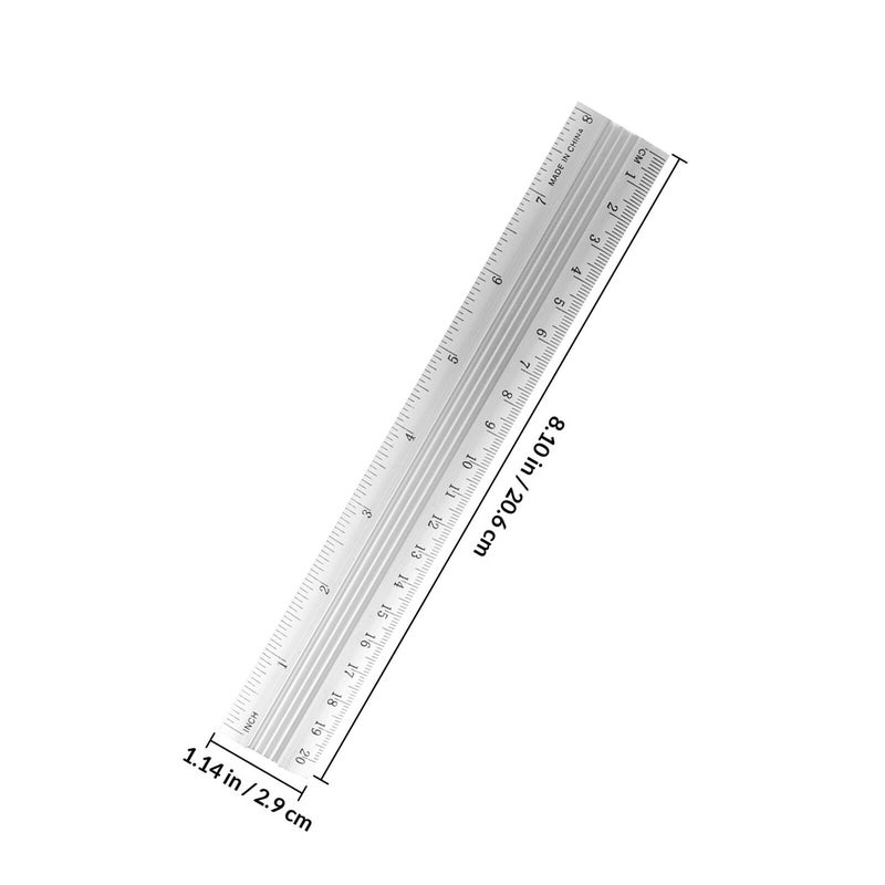 Aluminum Alloy Ruler Set 3 Pieces 20cm Precision Measuring Tool For Drawing And Design - Image 3