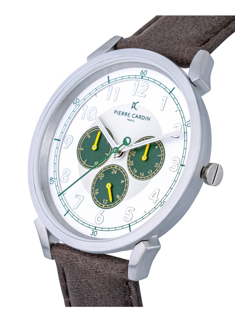 pierre cardin Pierre Cardin Stainless Steel Analog Men's Watch With Brown Leather Band CPI.2049  - Image 2