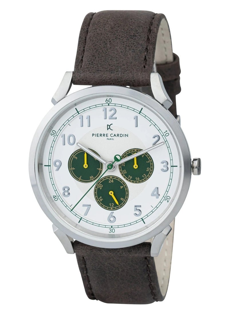 pierre cardin Pierre Cardin Stainless Steel Analog Men's Watch With Brown Leather Band CPI.2049  - Image 1