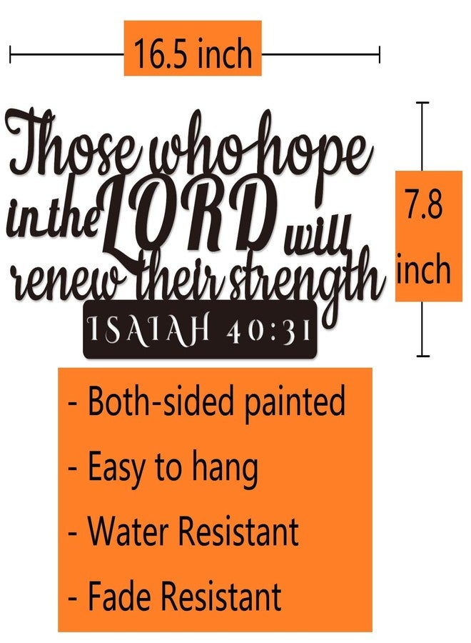 GiftYou Isaiah 40:31 Inspirational Scripture Metal Wall Sign - 16.5"X7.8" Inch Steel Bible Verse Wall Art Hangings and Holy Biblical Decor (Black) - Image 2