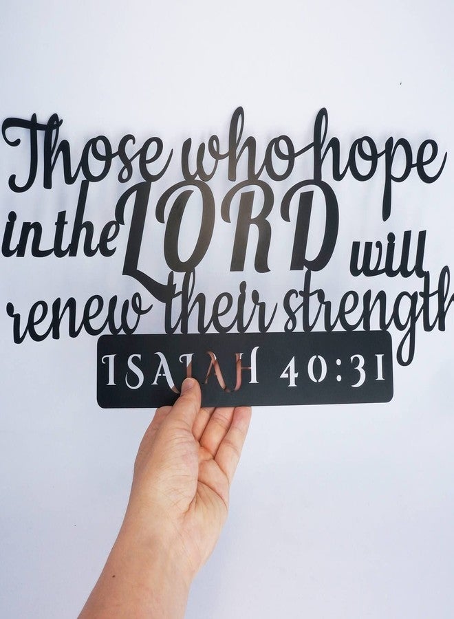 GiftYou Isaiah 40:31 Inspirational Scripture Metal Wall Sign - 16.5"X7.8" Inch Steel Bible Verse Wall Art Hangings and Holy Biblical Decor (Black) - Image 3