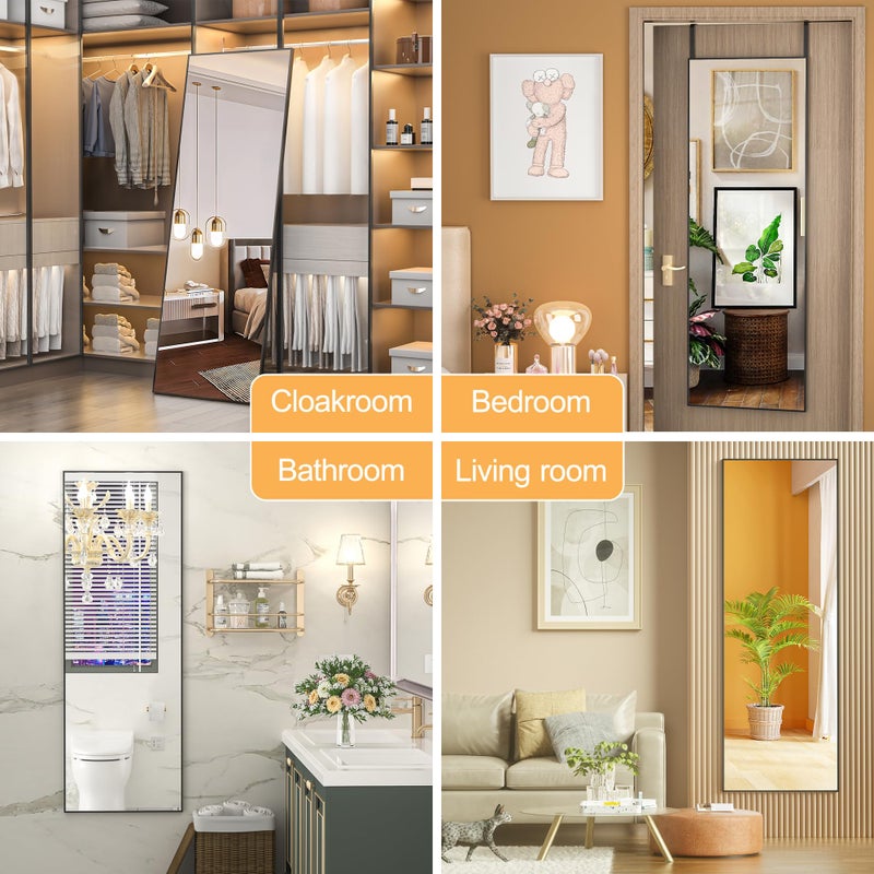 Hasipu Door Mirror Full Length, 51 x 16 Inch Full Body Wall Mirror Over The Door Hanging Mirror for Bedroom, Living Room, Cloakroom - Image 5