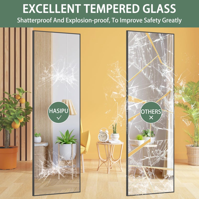 Hasipu Door Mirror Full Length, 51 x 16 Inch Full Body Wall Mirror Over The Door Hanging Mirror for Bedroom, Living Room, Cloakroom - Image 3