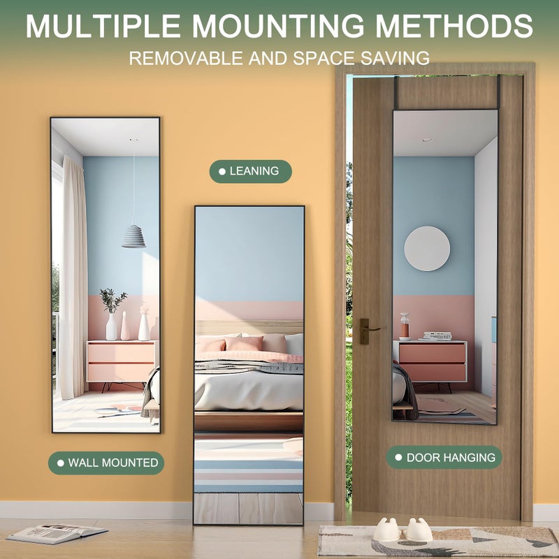 Hasipu Door Mirror Full Length, 51 x 16 Inch Full Body Wall Mirror Over The Door Hanging Mirror for Bedroom, Living Room, Cloakroom - Image 2