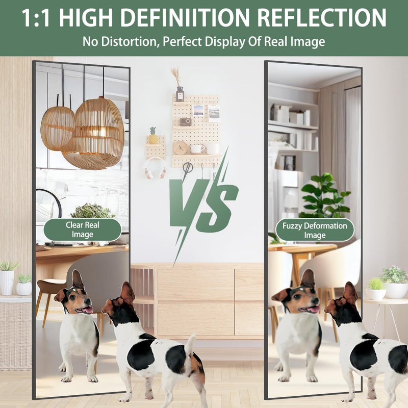 Hasipu Door Mirror Full Length, 51 x 16 Inch Full Body Wall Mirror Over The Door Hanging Mirror for Bedroom, Living Room, Cloakroom - Image 4