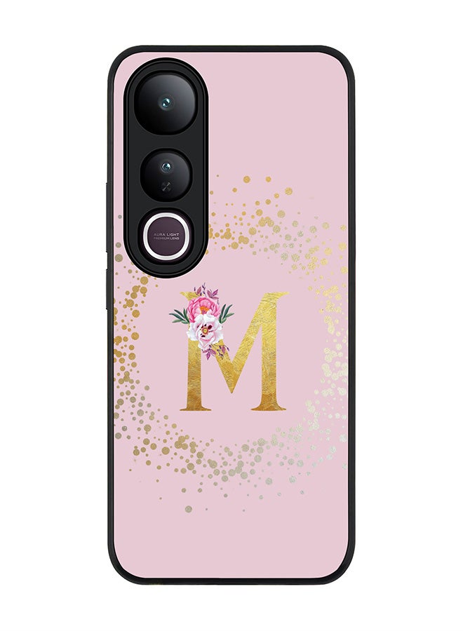 Stylizedd For vivo V50 Lite Case,Slim fit Camera Protection, Shockproof Thin Phone cover  - Custom Monogram Floral - M  (Pink )