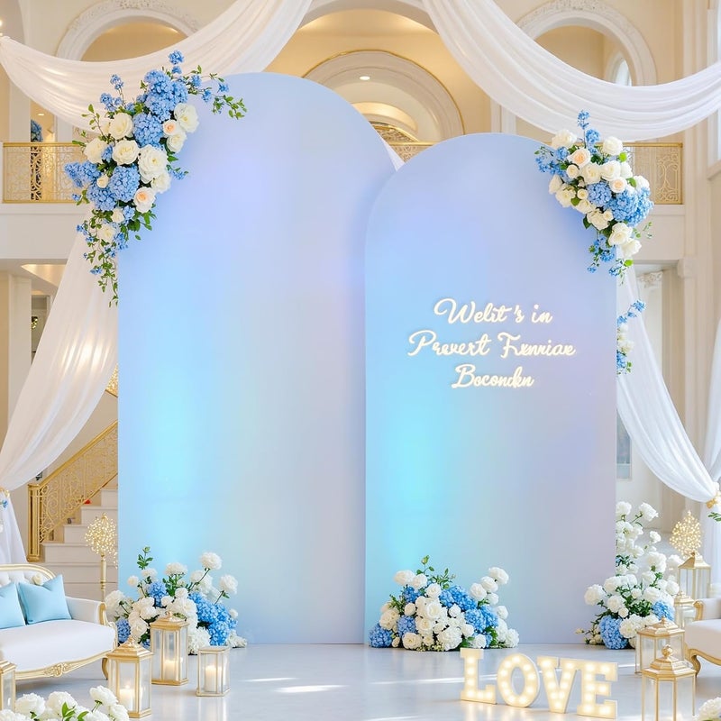 Suppromo Silver White Arch Covers 7.2 and 6ft Sequin Sparkly Birthday Party Arch Backdrop Covers Set of 2 Spandex Shimmer Balloon Arch Stand Cover for Wedding Bridal Shower Baby Shower Photo Arches Background - Image 3