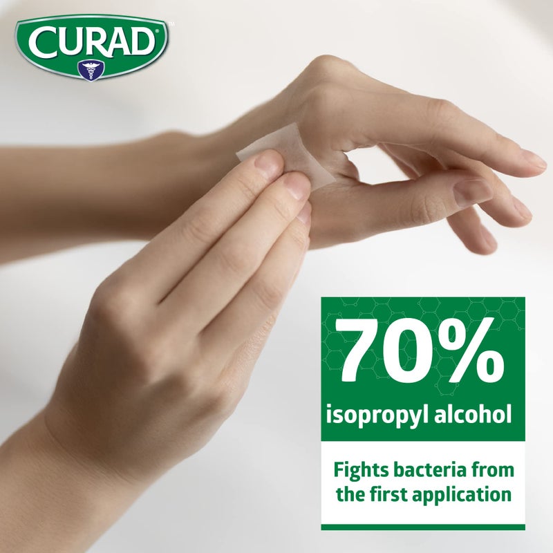 CURAD Alcohol Prep Pads (Pack of 4 Boxes) | 400 Pieces of Medium Isopropyl Wipes Individually Wrapped | First Aid Swabs for Cuts & Scrapes | Medical Pads for General Cleansing - Image 3