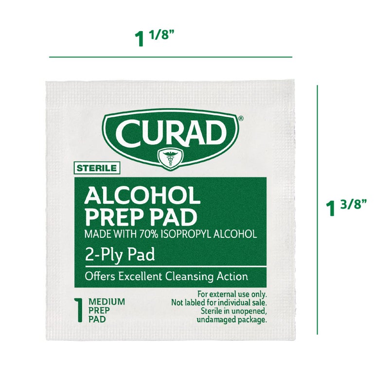 CURAD Alcohol Prep Pads (Pack of 4 Boxes) | 400 Pieces of Medium Isopropyl Wipes Individually Wrapped | First Aid Swabs for Cuts & Scrapes | Medical Pads for General Cleansing - Image 5