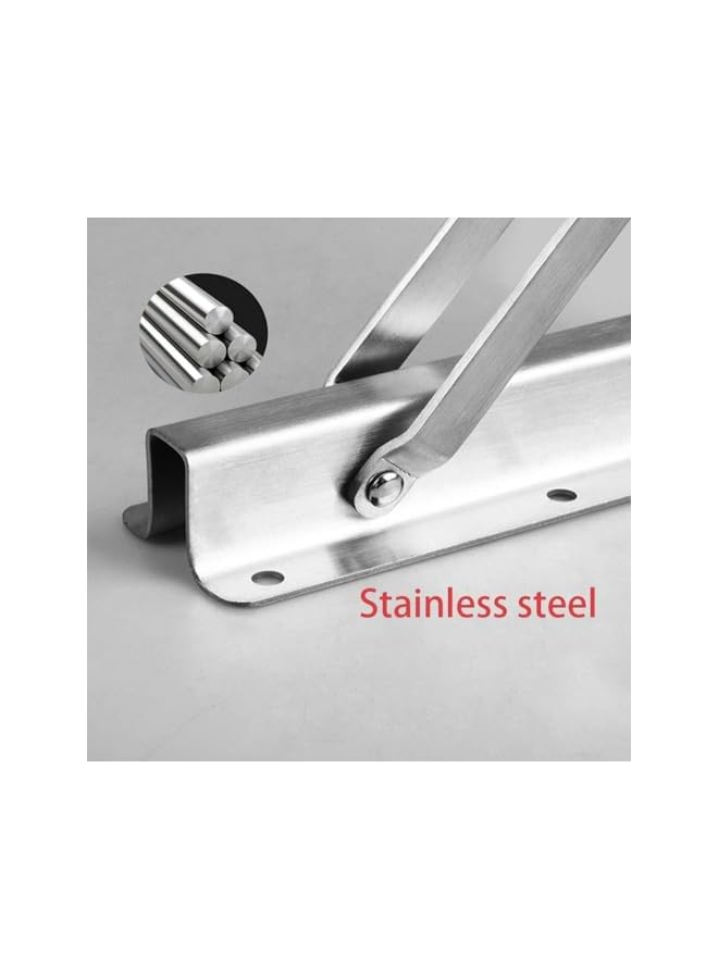 The Bros The Bros Folding Shelf Brackets 12inch - 2pcs Wall Mounted Heavy Duty Stainless Steel Triangle Brackets for Table Work Bench, Space Saving DIY Bracket  - Image 5
