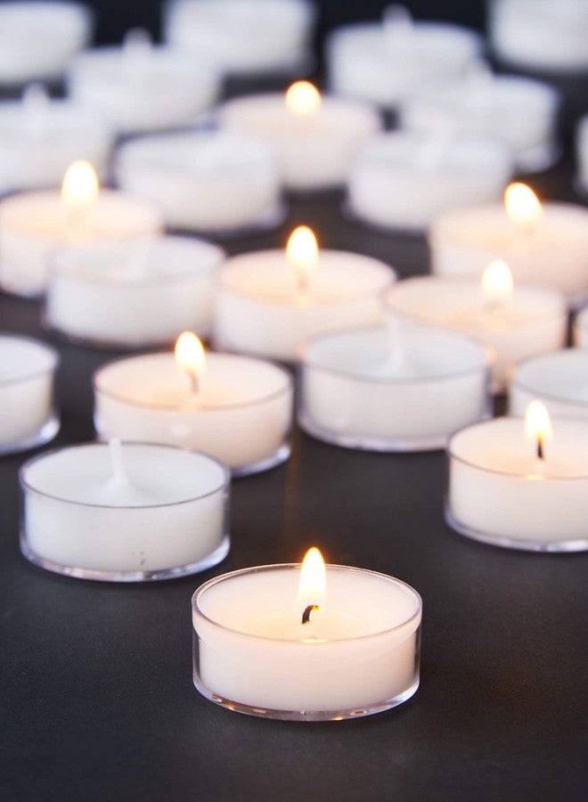 tag Unscented Basic Clear Cup Tealight Candle 25 Pack Burn Time 3 Hours Ideal for Home Decor Decoration Birthday Parties Wedding Dinner White - Image 3