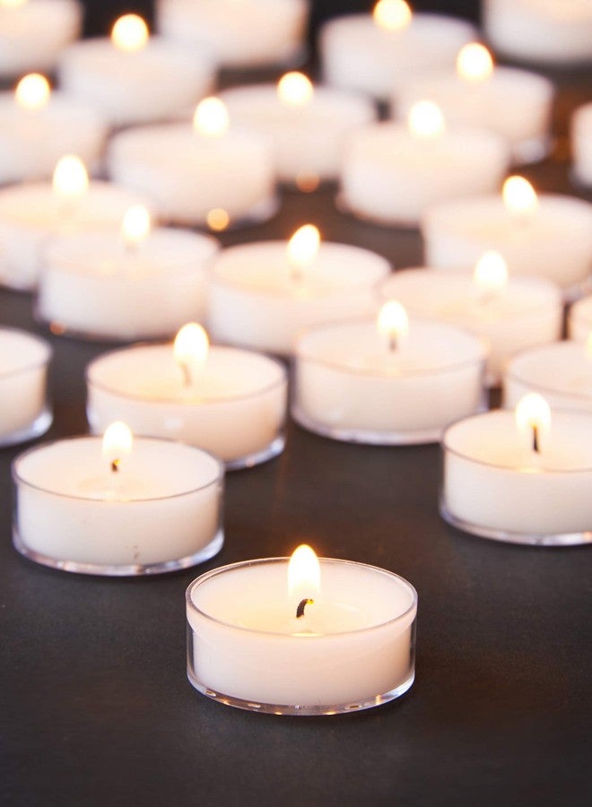 tag Unscented Basic Clear Cup Tealight Candle 25 Pack Burn Time 3 Hours Ideal for Home Decor Decoration Birthday Parties Wedding Dinner White - Image 4