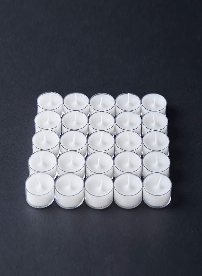 tag Unscented Basic Clear Cup Tealight Candle 25 Pack Burn Time 3 Hours Ideal for Home Decor Decoration Birthday Parties Wedding Dinner White - Image 2