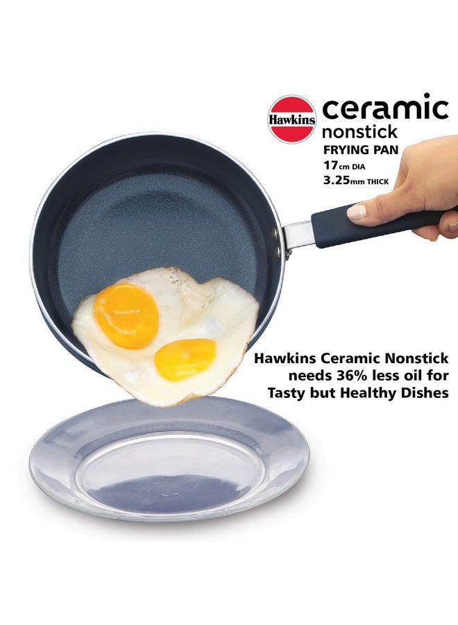 Hawkins Ceramic Nonstick Frying Pan, 17 cm Diameter, Induction Fry Pan, Granite Omlette Egg Pan, Fish Pan (ICF17) - Image 2
