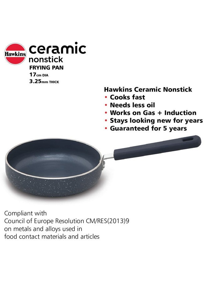 Hawkins Ceramic Nonstick Frying Pan, 17 cm Diameter, Induction Fry Pan, Granite Omlette Egg Pan, Fish Pan (ICF17) - Image 3