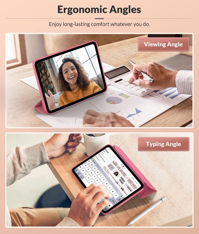 MoKo Case for New iPad (A16) 11th Generation 2025/ 10th Generation 2022, iPad 11 inch/ 10.9 inch Case with Soft TPU Translucent Frosted Back Cover, Auto Wake/Sleep, Support Touch ID, Watermelon - Image 5