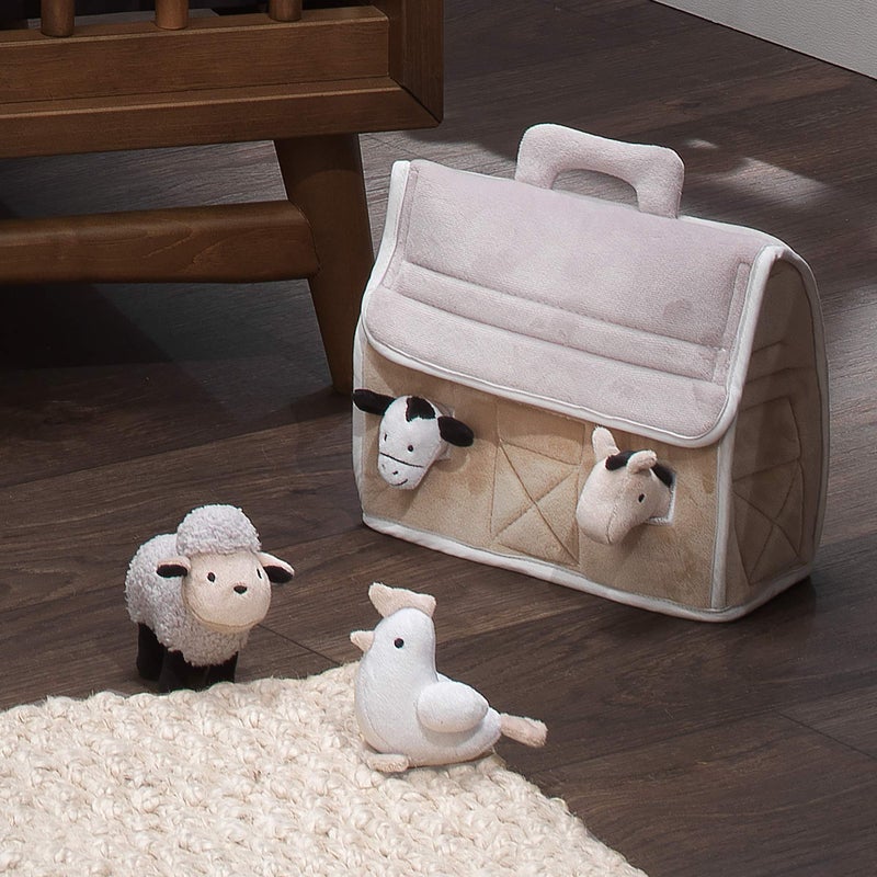 Lambs & Ivy Baby Farm Plush Barn with 4 Stuffed Animals Toy - Taupe/Gray/White - Image 5