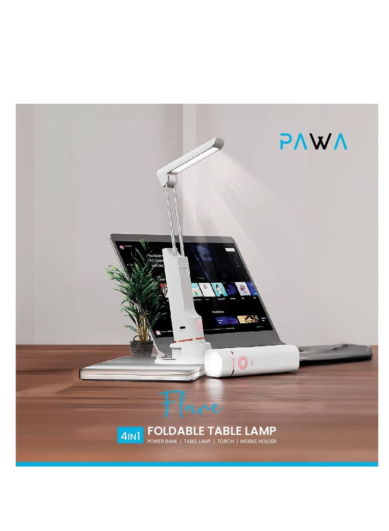 Pawa Foldable table lamp 4 in 1 - White - Image 1