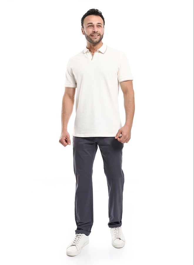 Andora Straight Fit Gabardine Pants With Side Pockets - Image 1