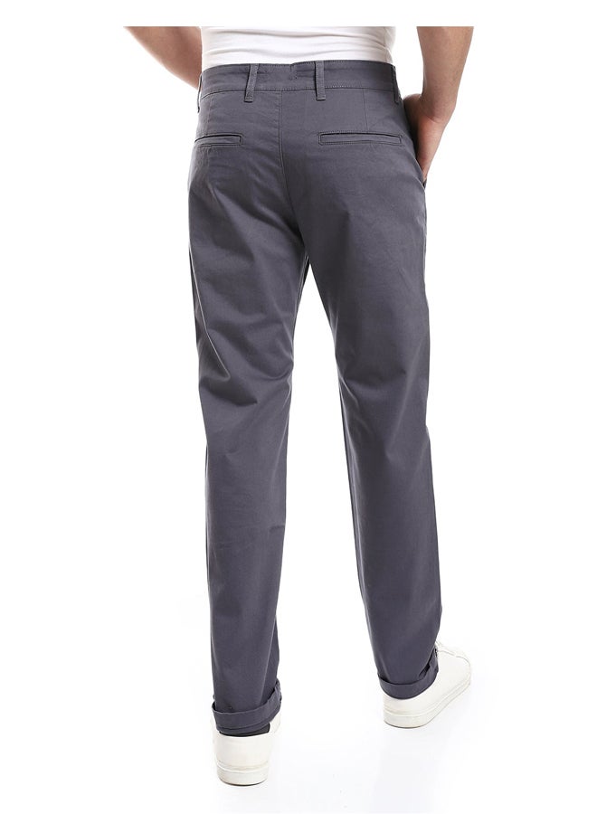 Andora Straight Fit Gabardine Pants With Side Pockets - Image 3