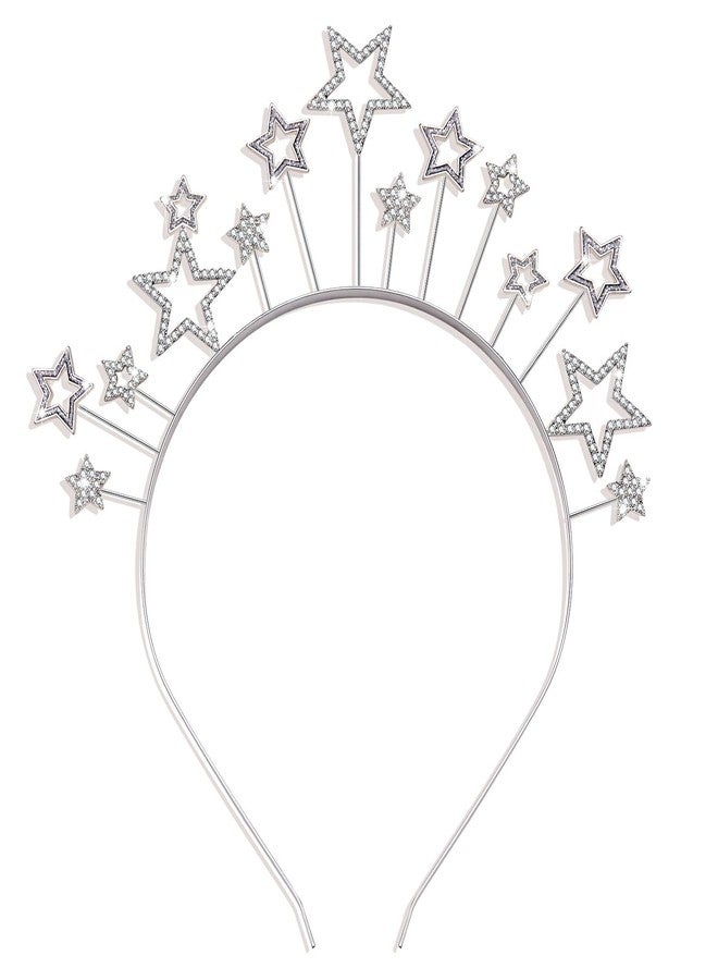 CEALXHENY Disco Ball Headbands for Women Rhinestone Star Hairband Glitter Mirrorball Headbands 70s 80s Disco Costume Outfits Music Concert Hair Accessories Holiday New Year Party Favors (Pattern D) - Image 1