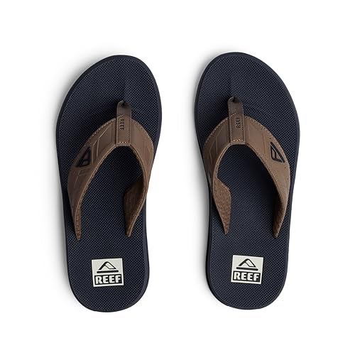 REEF Phantoms Mens Beach Flip Flop, Water Friendly, Soft and Supportive Molded Footbed, Khaki Navy, 9 - Image 5