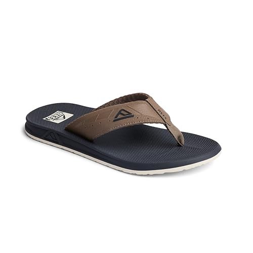 REEF Phantoms Mens Beach Flip Flop, Water Friendly, Soft and Supportive Molded Footbed, Khaki Navy, 9 - Image 2