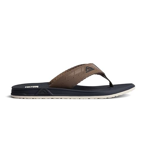 REEF Phantoms Mens Beach Flip Flop, Water Friendly, Soft and Supportive Molded Footbed, Khaki Navy, 9 - Image 4